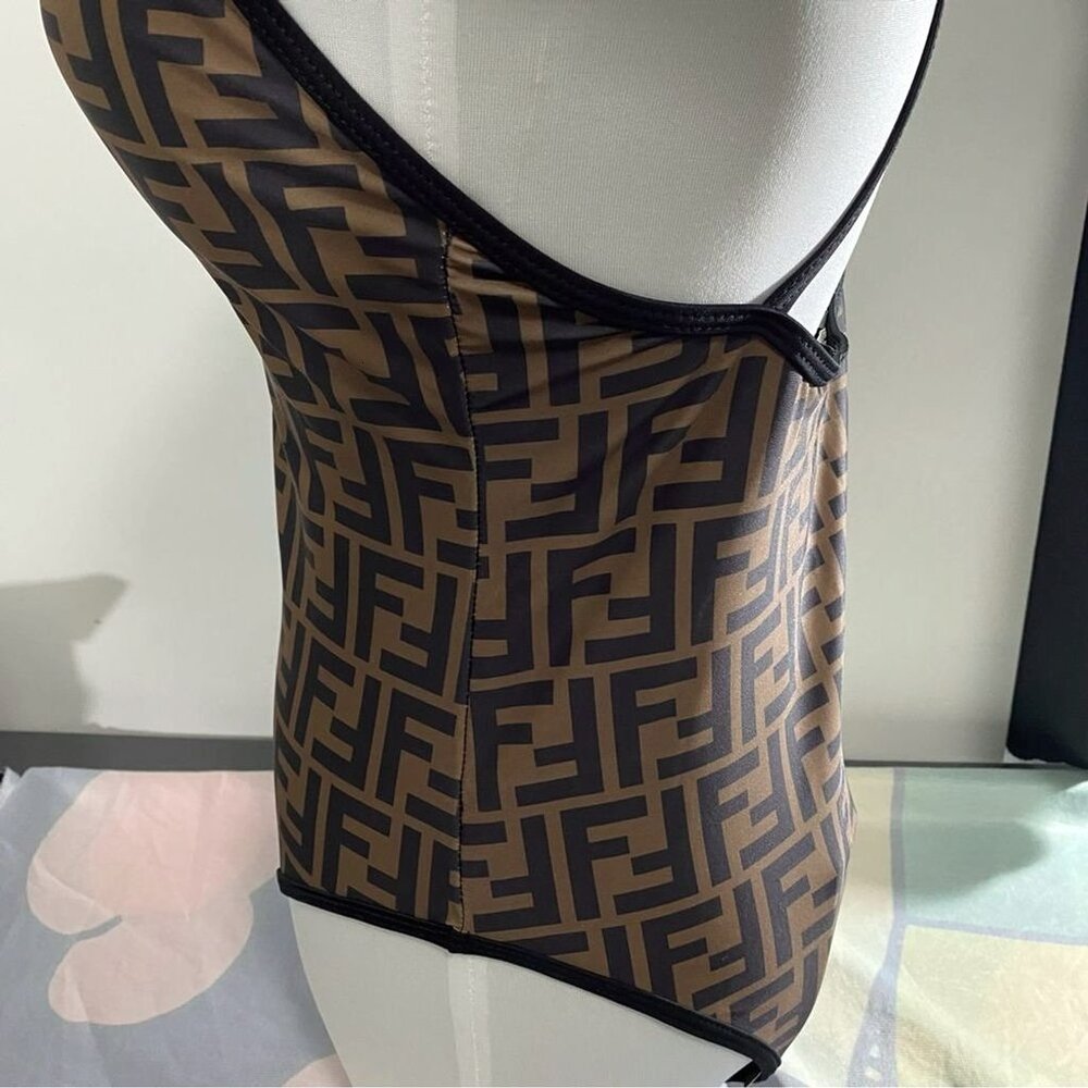 FENDI FF Logo V Neck Swimsuit Body Suit☑️☑️ - Picture 5 of 6
